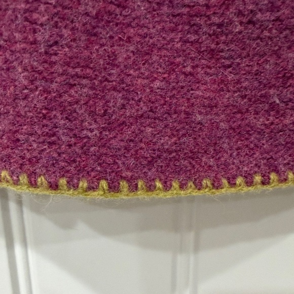 EUC Sundance Wool Purple Tulla Cardigan with Green Trim - Picture 5 of 6